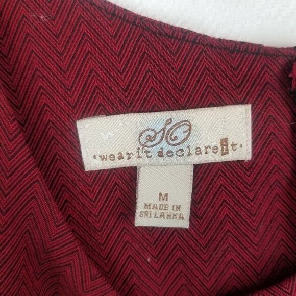 SO WEAR IT DECLARE IT Burgandy Empire Dress with back sash tie. SIZE M. - Picture 7 of 14